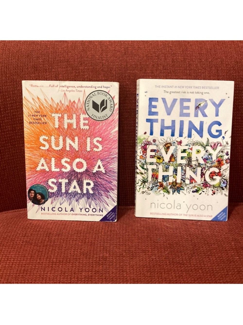 The Sun is Also a Star / Everything Everything - 2 Novels by Nicola Yoon. EUC